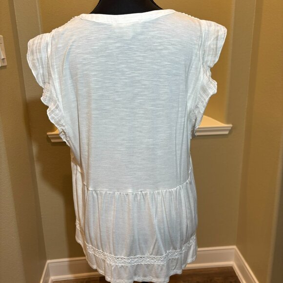 Nuture by Westbound White Tunic Top w/Tassels Size XL - Picture 6 of 8
